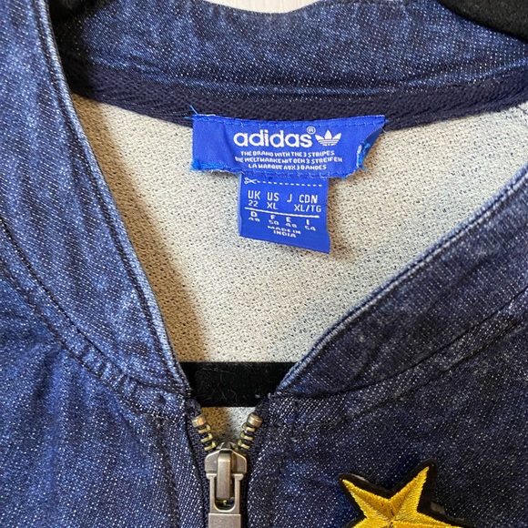 Adidas stonewashed denim jacket size XL - Picture 3 of 12